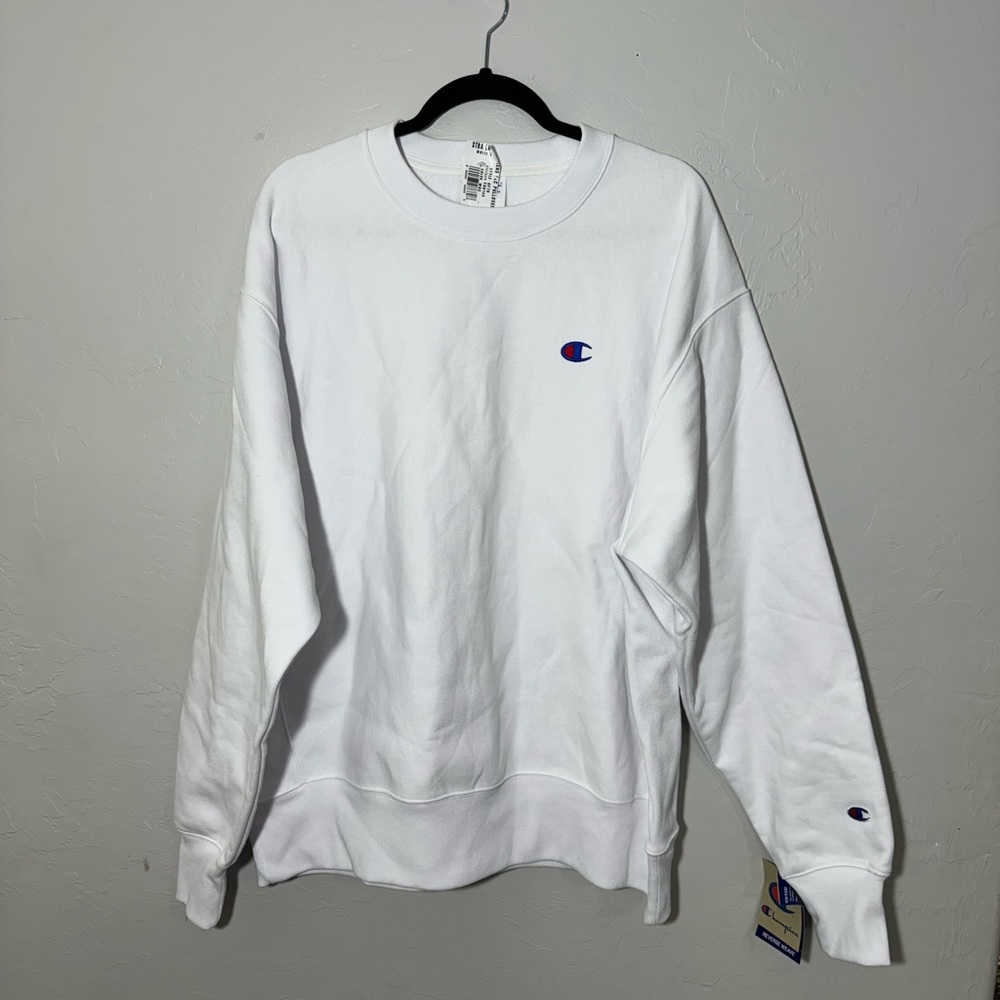 *NWT CHAMPION MEN'S REVERSE WEAVE GF70 Y06145 SWEATSHIRT WHITE PULLOVER Sz:XLG